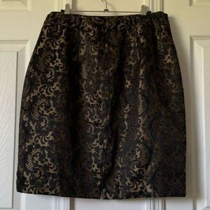Worthington Women's Black/Gold Jacquard Pencil Skirt Size 16 Formal